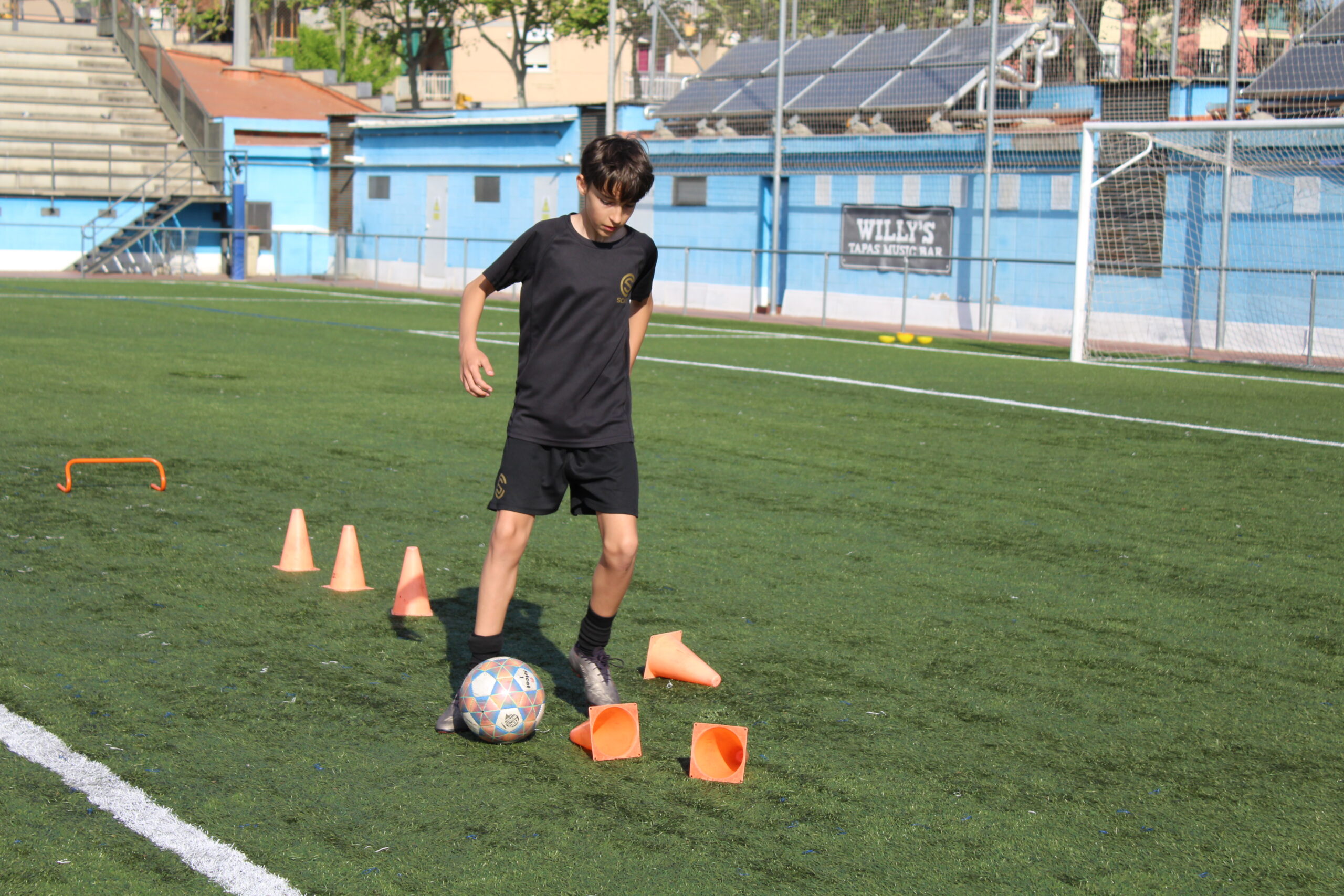 Jugador ejercitando el control de balón